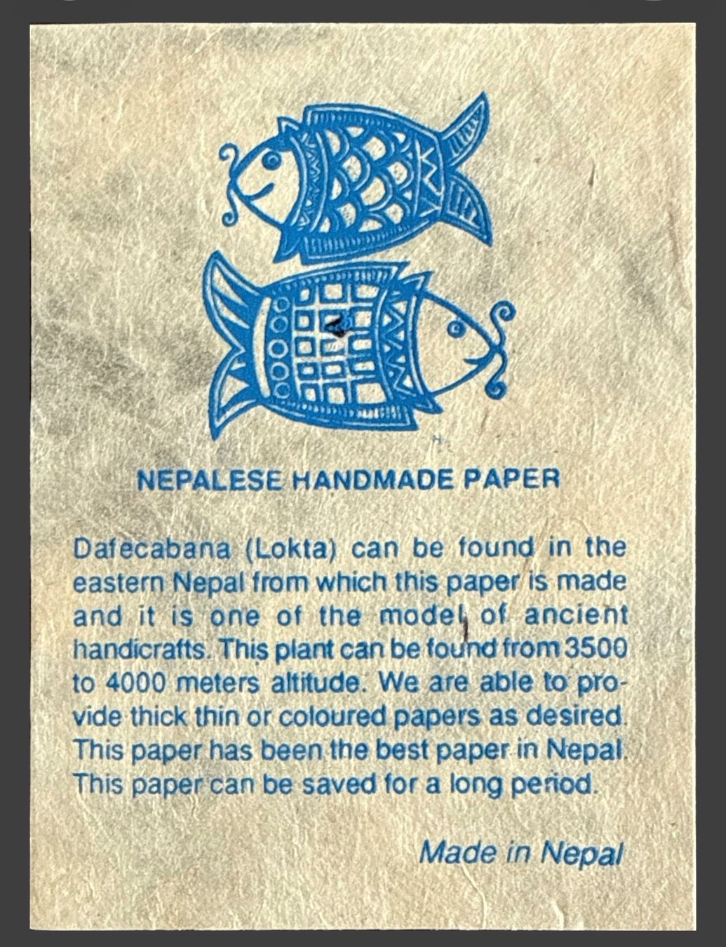 Papiere: Papier népalais fait main poisson bleu. – Neu (gemäss Beschreibung) aus Fleurier von jea_j77g 6