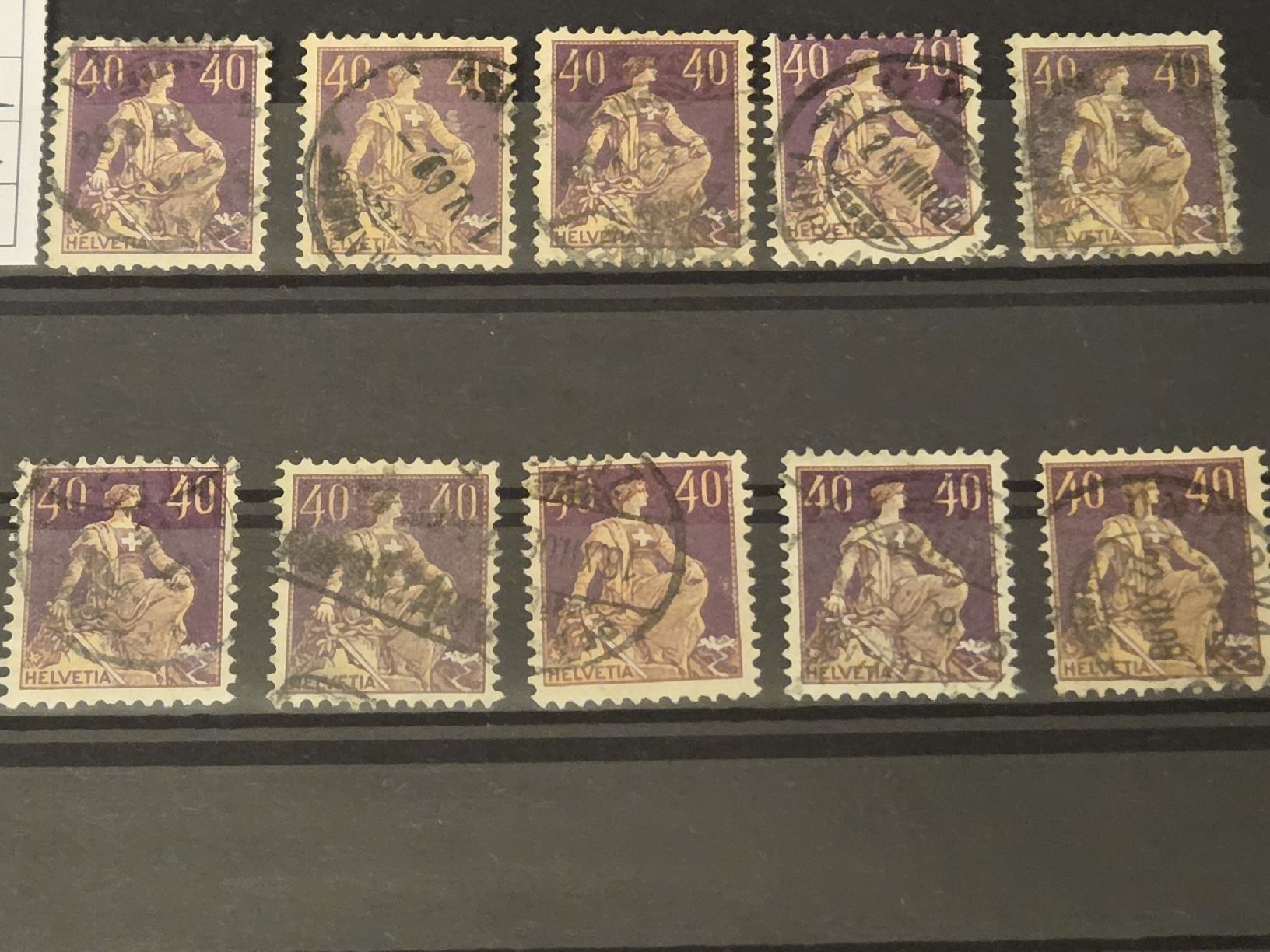 Alle Briefmarken: 10mal SBK 107 Kat.1200.- – Gebraucht aus Wangen von Abartix