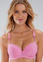 Beldona Neuwertiger rosa Bügel BH mit Spitze 75F