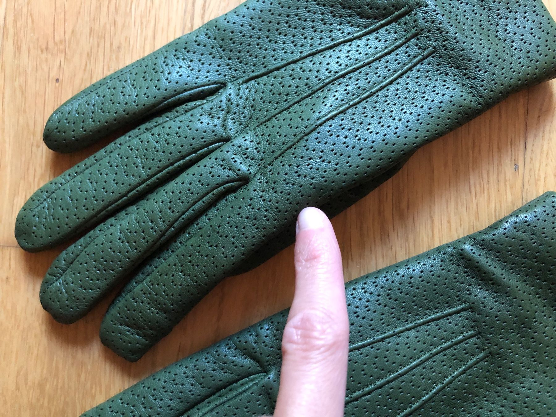 Guanti & manicotti: Handschuhe aus grünem Leder – Nuovo (secondo la descrizione) da Bern venduto da xixi_ 2