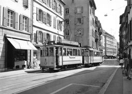 Zweiachsern Schweizer Trambahn Straßenbahn