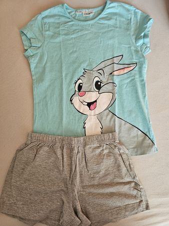 Pyjama kurz Bonprix Grösse 140/146 Häschenprint türkis NEU
