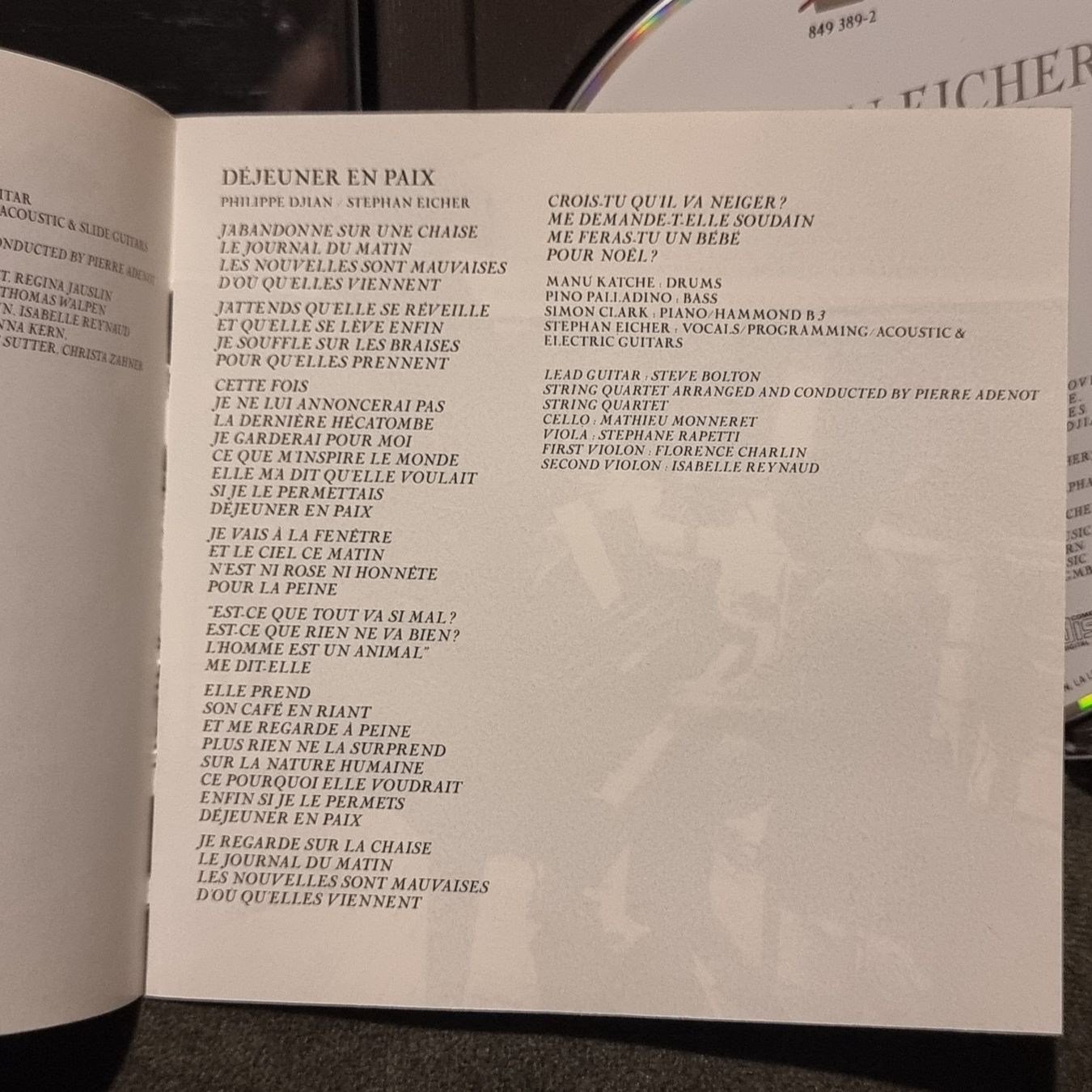 CD: Stephan Eicher : Engelberg CD, 1991 mit Hit "Hemmige" – Usato da Villigen venduto da Tschachtlan 8