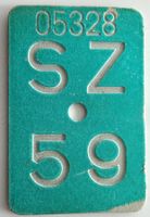 Velonummer Schwyz 1959 SZ 59