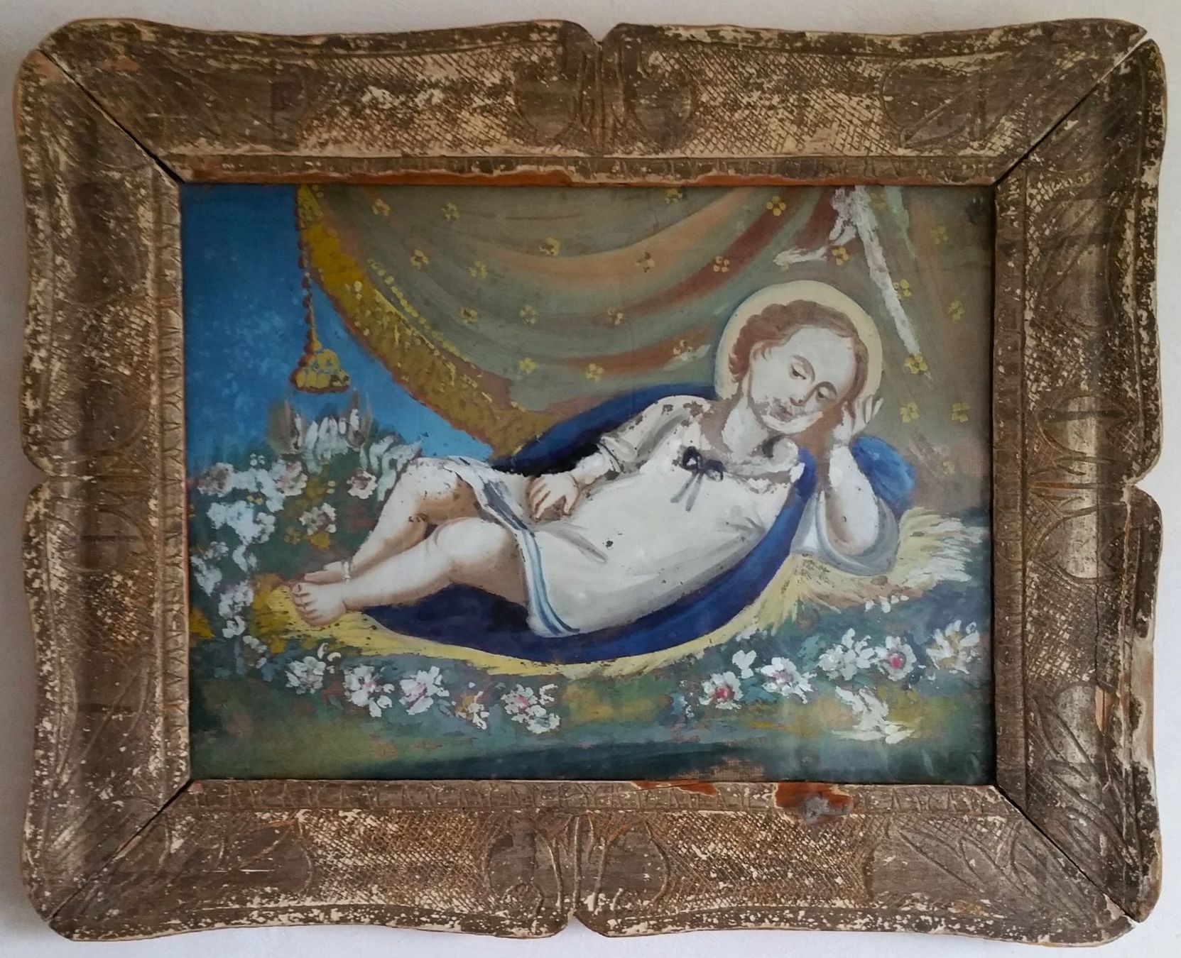 Dipinti: Hinterglasgemälde gerahmt, um 1800 – Usato da Oberriet SG venduto da ganesh435 1