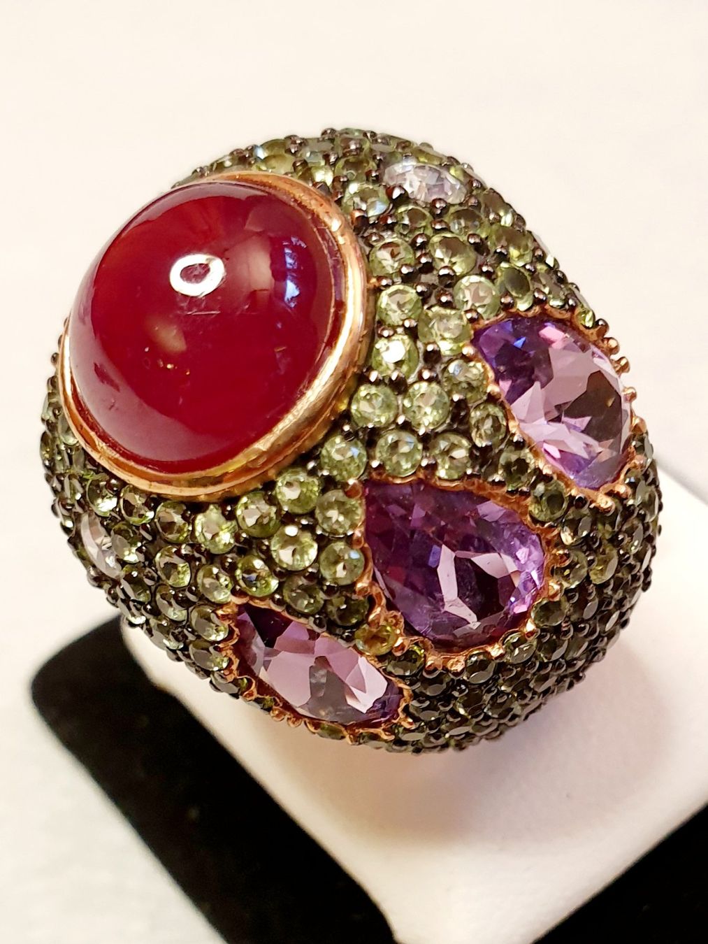 Anelli: Edler Ring mit Rubin, Amethyst, Peridot – Nuovo (secondo la descrizione) da Zürich venduto da Bieter04 5