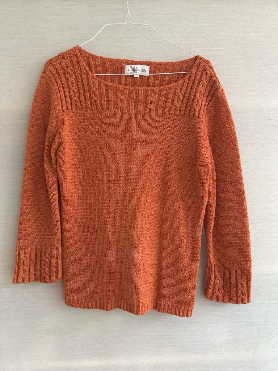 Pulls & Sweat-shirts: Damen Pullover orange T2 Strick Details – D'occasion à Rothenburg par wer_g9fd
