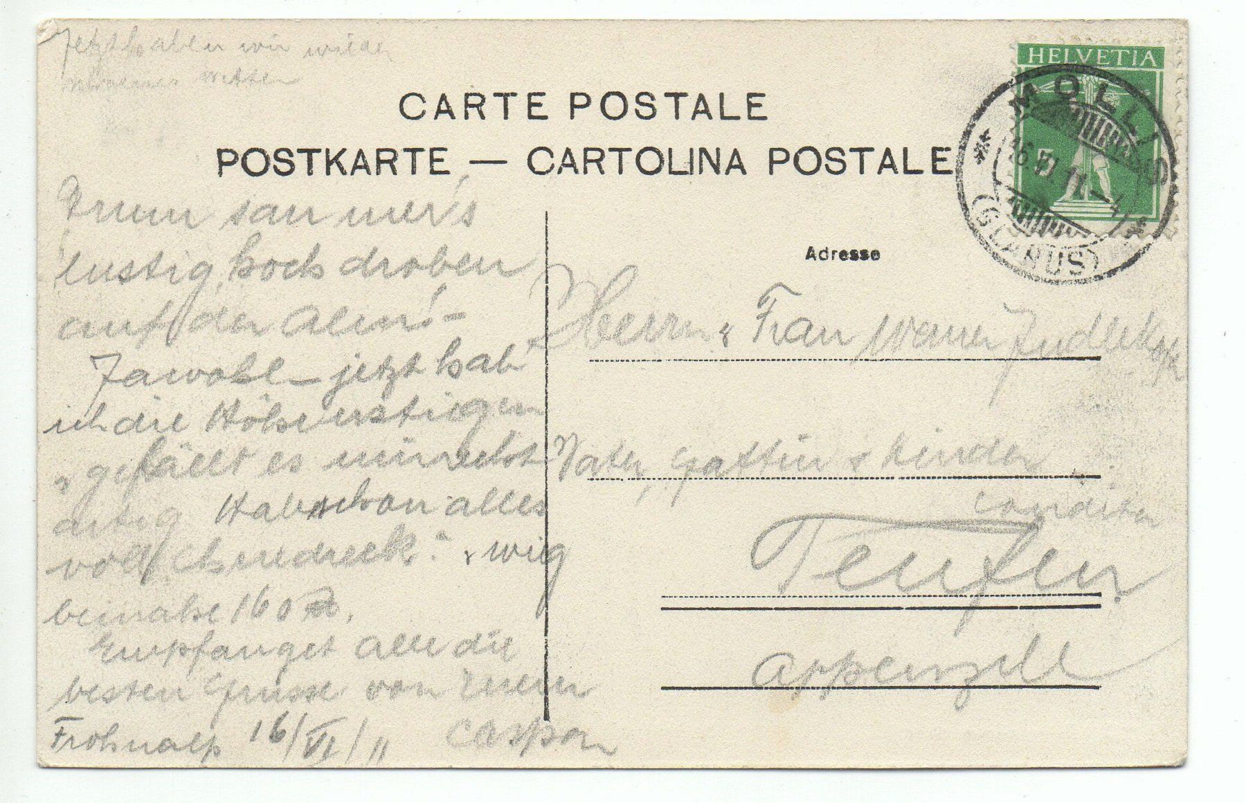 Cartoline postali: NETSTAL mit Fronalpstock – Usato da Jona venduto da philajona 1