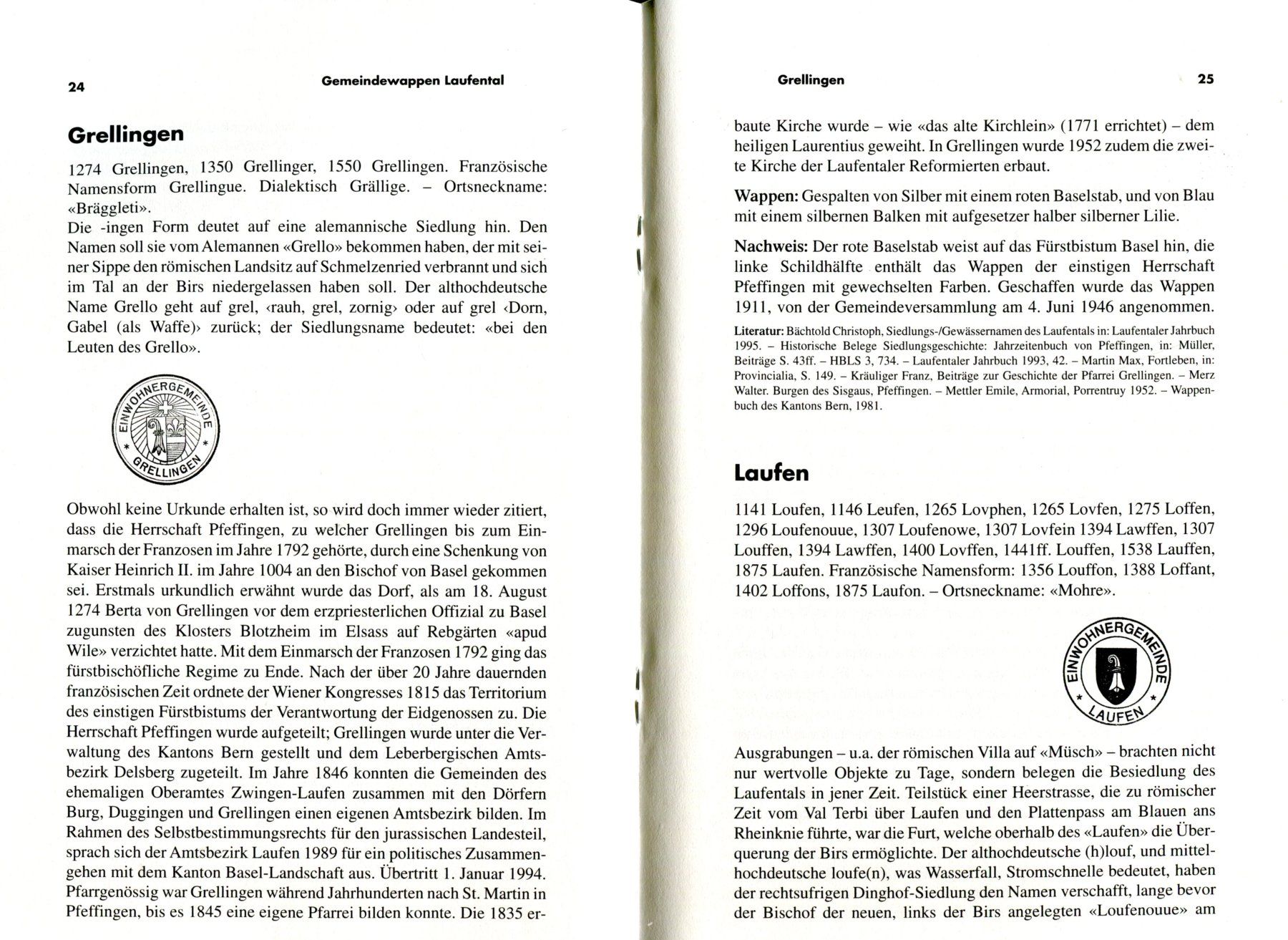 Libri: Kanton Basel-Landschaft, Bezirk Laufen, Gemeindewappen – Usato da Aarau venduto da Elmaar41 2