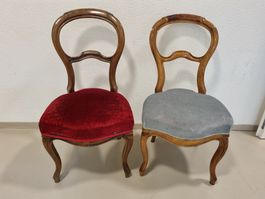 2 x Louis Philippe Stühle antik mit Polsterung