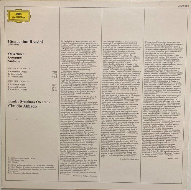 Dischi in vinile: Rossini - Ouvertüren (LP, Claudio Abbado) – Usato da Grüningen venduto da azulamarillo_vinyl 1