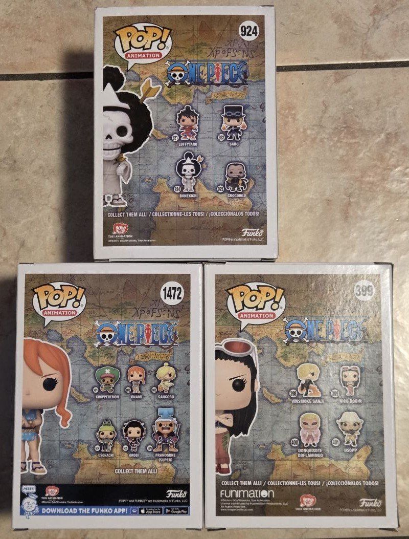 Funko Statuette: Funko Pop One Piece - Brook, Nami, Nico Robin - Set! – Usato da Figino venduto da Dylan.Mezza 2