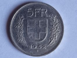 ** SILBER- 5.- SCHWEIZ - JAHR 1952 **