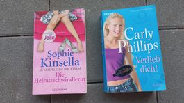 Bücher von Sophie Kinsella und Carly Phillips 