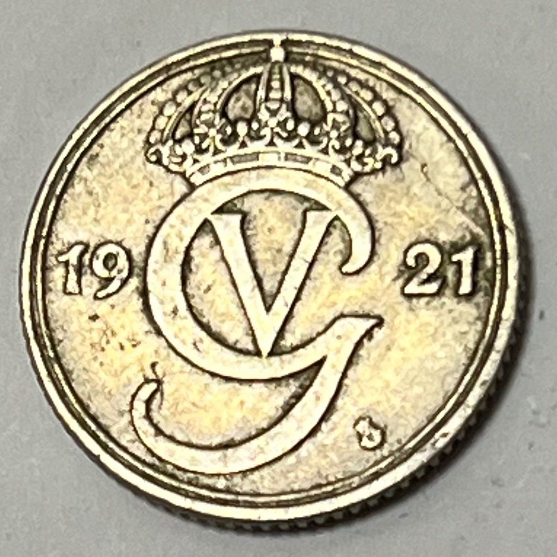 Tutti le monete: 25 Öre - Gustaf V - Sweden - 1921 – Usato da Dietikon venduto da Numis8953