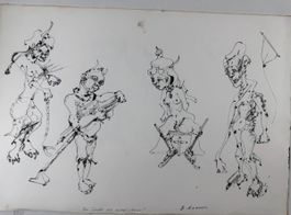 Dominik Rasser Original Tuschezeichnung signiert 1948-2013