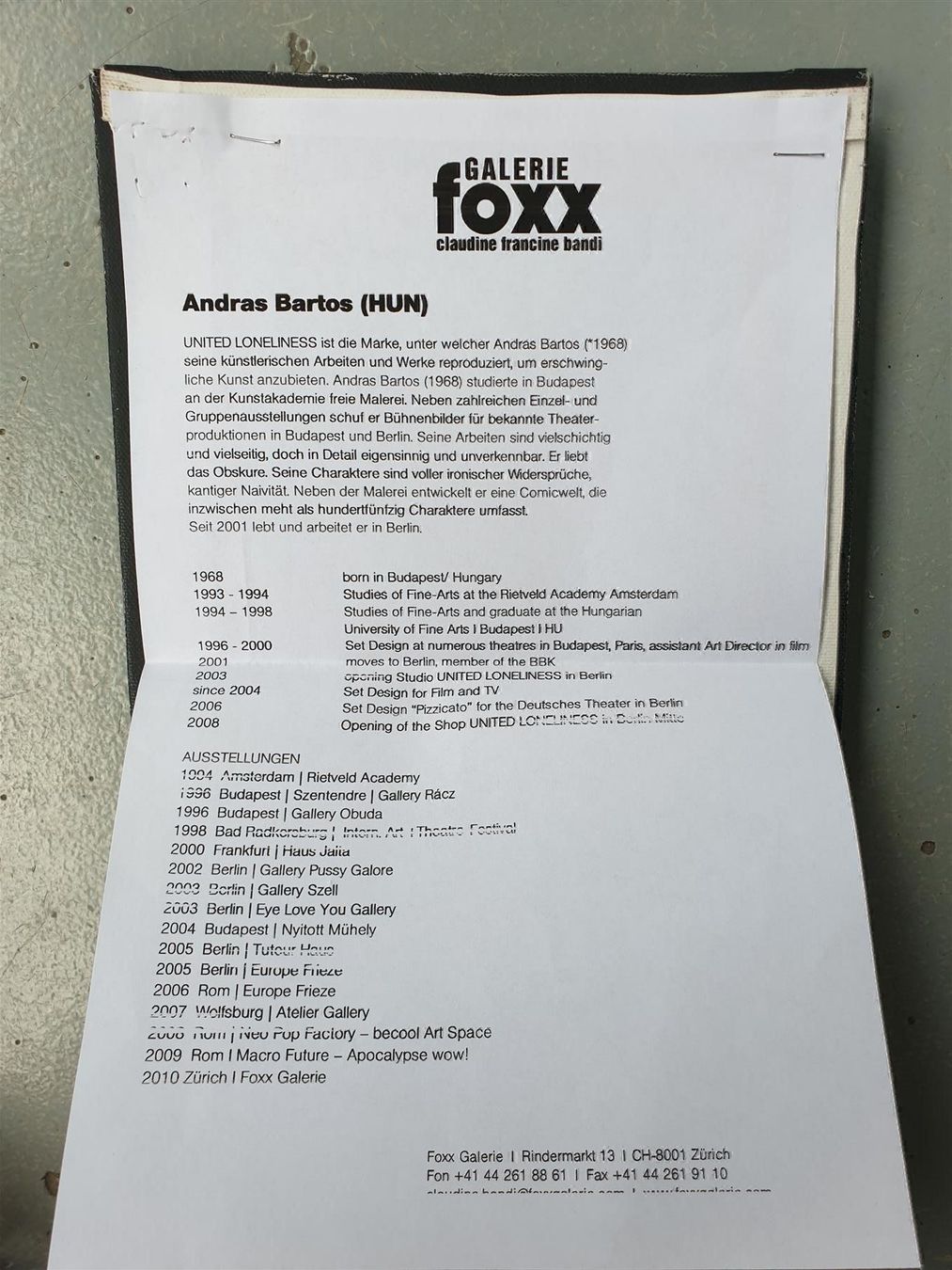 Gemälde: Gemälde/ Andras Bartos – Gebraucht aus Zürich von B-Rock 6