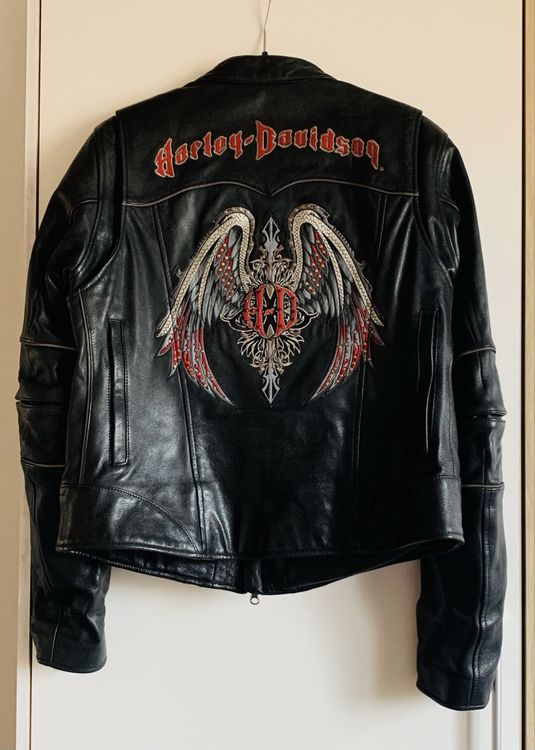 Harley-Davidson Damen Lederjacke Gr. M Stickerei Nieten Top 3