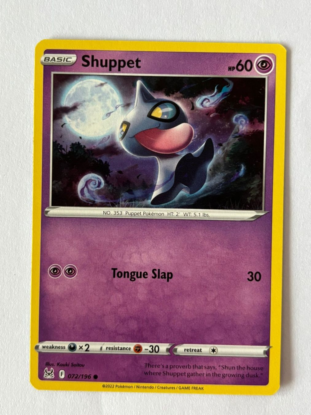 Pokémon Carte collezionabili: Pokemon-Karte Shuppet 072/196 – Usato da Herisau venduto da Seyashop1