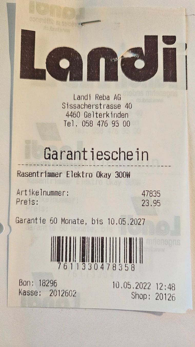 Rasenmäher: Rasentrimmer Landi Elektro Okay – Gebraucht aus Gelterkinden von reb_qh8m 5