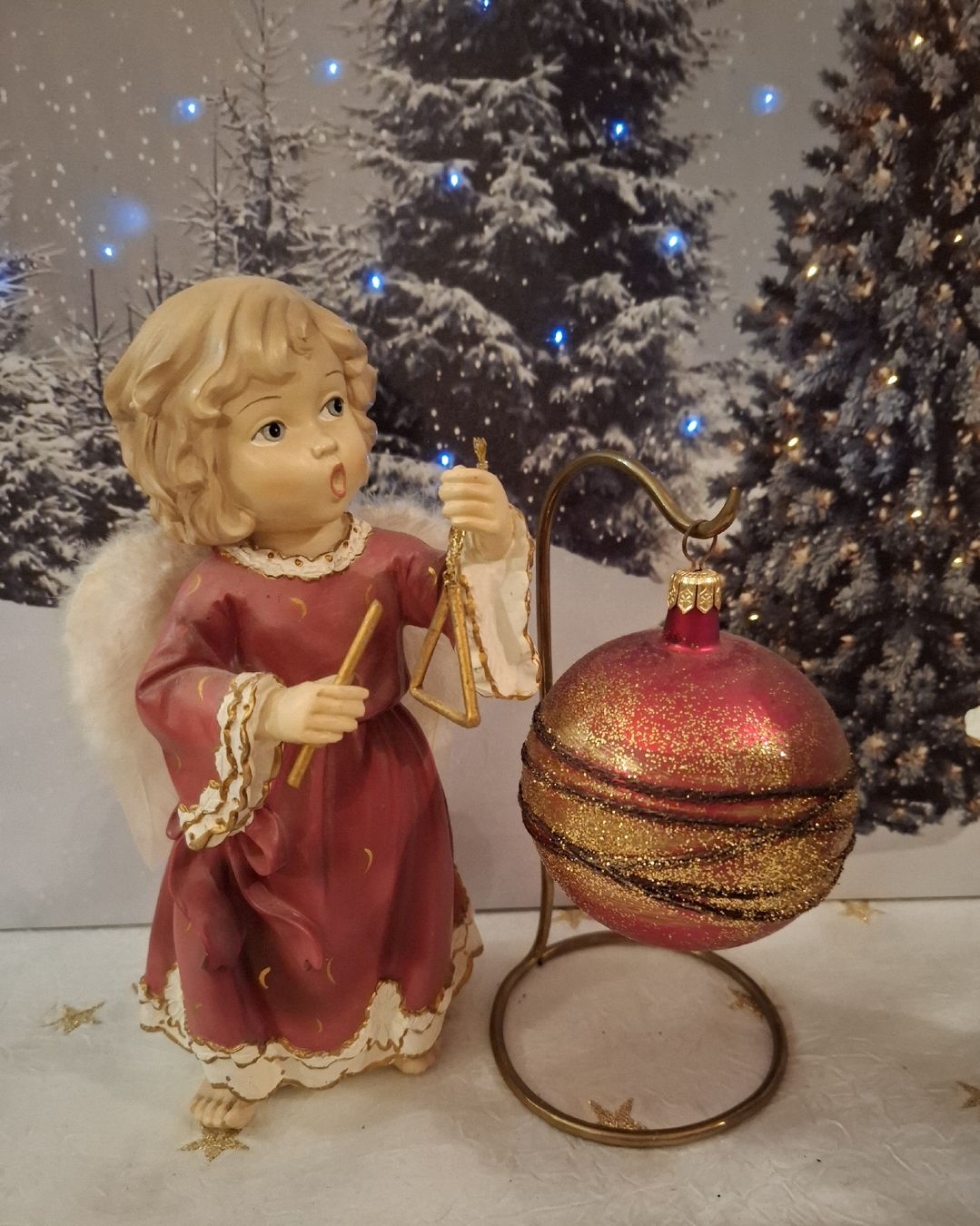 Tutte le decorazioni: MUSIZIERENDE ENGELI MIT WEIHNACHTSKUGEL AM MESSINGSTÄNDERLI – Nuovo (secondo la descrizione) da Gretzenbach venduto da schibaya 5