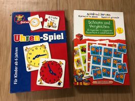 Spiel Uhrzeit und Bilder,  ab 4/6 Jahren
