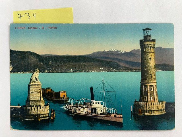 Cartoline postali: alte Ansichtskarte Lindau Hafen, 1919 – Usato da Niederwil AG venduto da dahu75