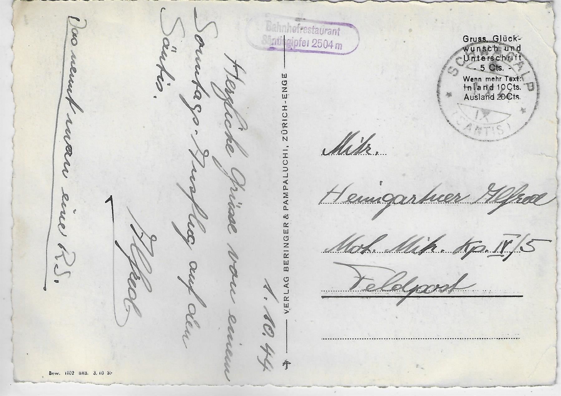 Cartes postales: Säntis-Schwebebahn - Blick auf – D'occasion à Ettingen par Kartenplanet 1