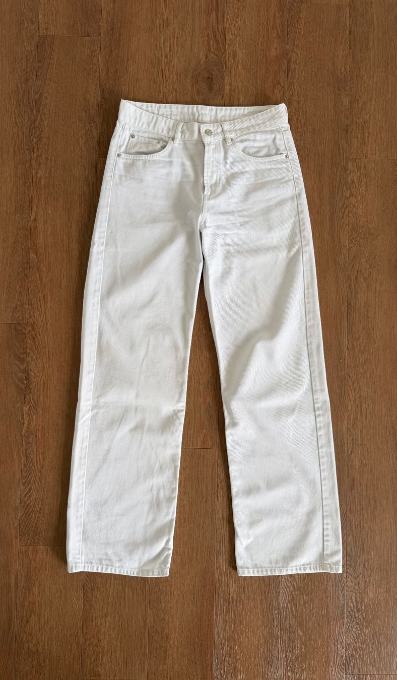 Massimo Dutti Hosen: Massimo Dutti Wide-Leg Jeans weiss – Gebraucht aus Staufen von am_clothing