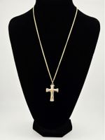 Halskette/Ankerkette Vergoldet mit Jesus Kreuz Anhänger