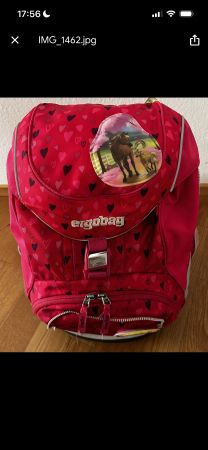 Ergobag School Backpack - Pink with Hearts & Horse Design!