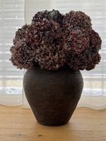 Braun Bronze Vase inkl. 15 getrocknete Hortensien, NP 180.-