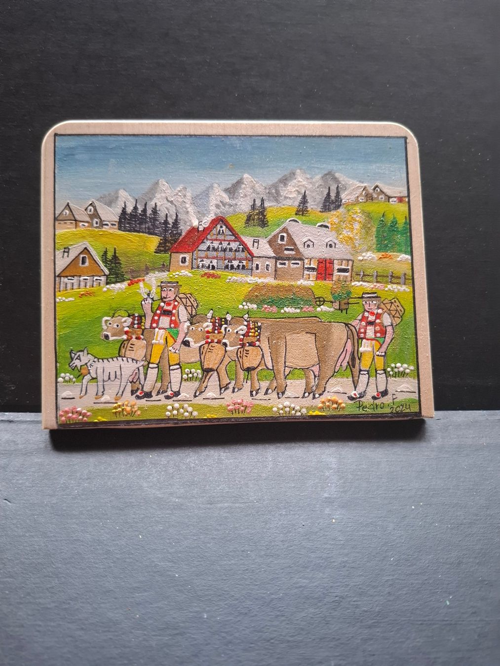 Dipinti: 2 Wunderschönes Mini Bild Winter Sommer  **52 **  1 – Usato da Zürich venduto da Soragno50