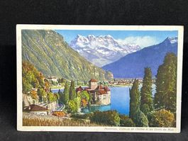 Montreux. Château de Chillon et les Dents du Midi
