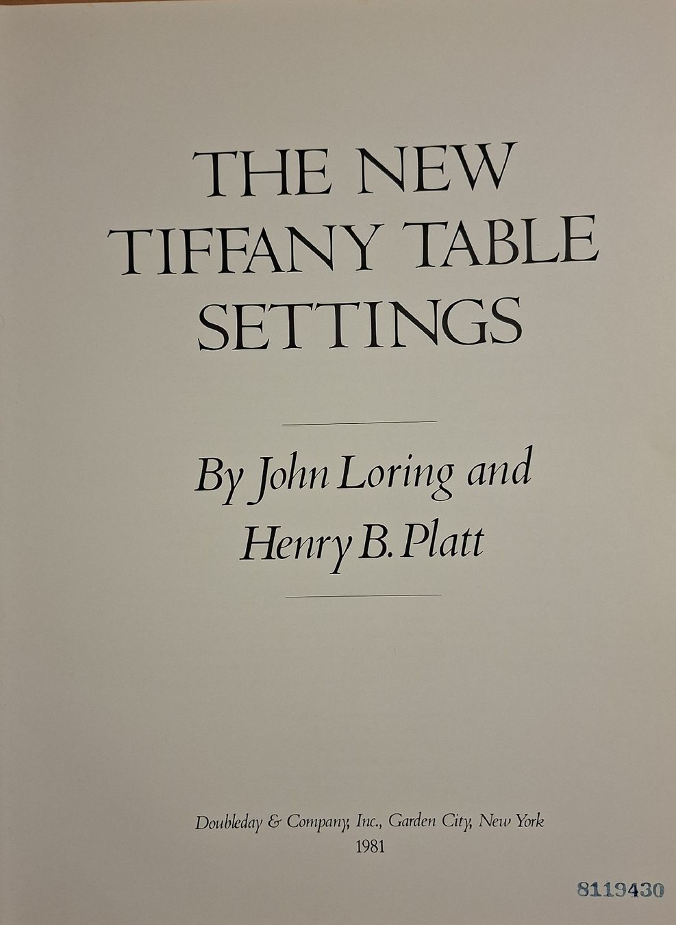Bücher: Buch "The New Tiffany Table Settings" 1981 – Gebraucht aus Niederglatt ZH von Siegfried67 2