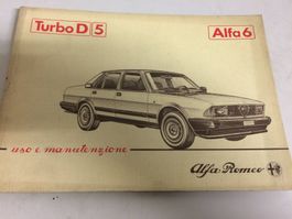 ALFA ROMEO Alfa 6 TURBO D 5 LIBRETTO USO E MANUTENZIONE 7/83