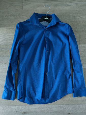 Perry Ellis Herrenhemd Gr. M 32/33 Blau Very Slim Fit 