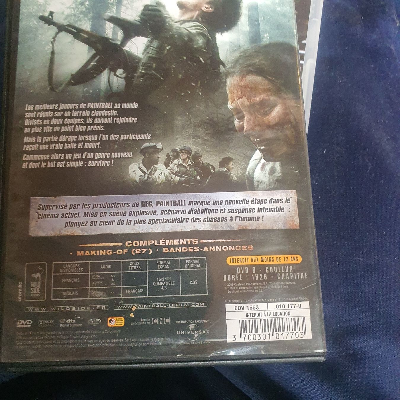 Tutti i DVDs: DVD Paintball Jouer Pour Survivre - Action – Usato da DUGNY (-Leytron) venduto da Rdeny 1