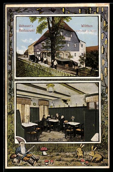 Cartoline postali: Grusskarten-AK Wilthen, Gebauer's Restau – Usato da Berlin venduto da bartko-reher