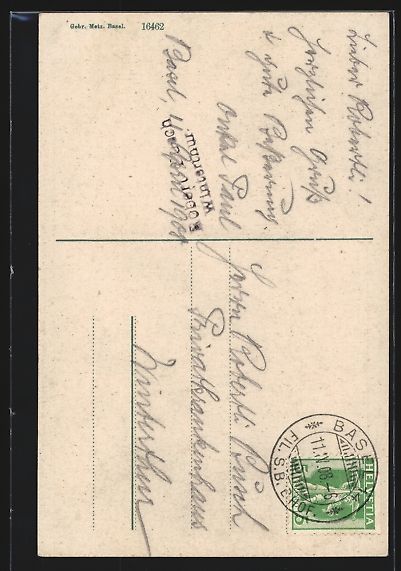Cartoline postali: AK Basel, Passanten am Spalentor, 1908 – Usato da Berlin venduto da bartko-reher 1