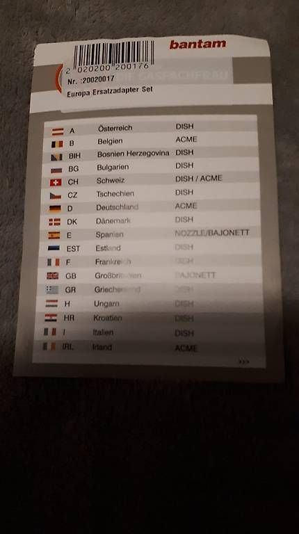 Unità & Adattatore: Gasadapter-Set Europa – Usato da Zollikofen venduto da Cal19 3