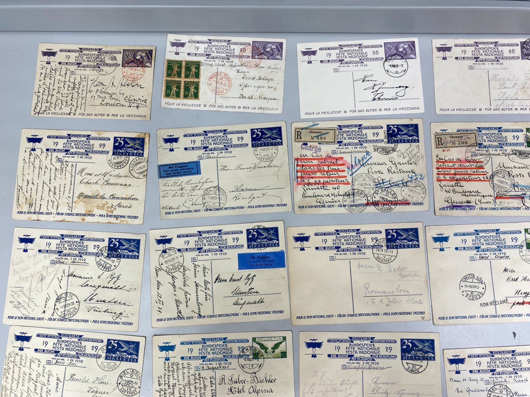 Tutti i francobolli: LOT Flugpost Bundesfeier-Karten /i471 – Usato da Bern venduto da JMsoehne1987 1