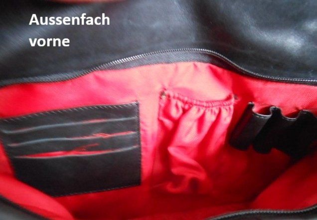 Borse da donna: LOOP'S Tasche weiches Leder schwarz rotes Futter – Usato da Basel venduto da FRAU.ZAUBER.MOND 3