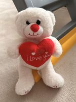 Weisses Stofftier Bärchen mit Herz "I Love You" ❤️🐻