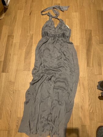 Hallhuber 100% seide Kleid grau 42