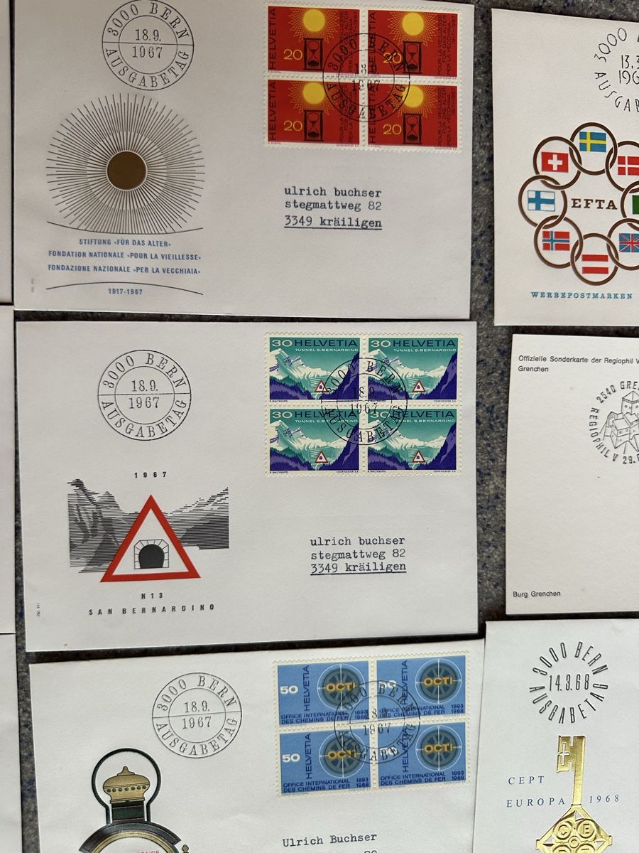 Alle Briefmarken: Schweiz - 56 FDC und Sonderbriefe  – Gebraucht aus Schmitten / FR von Samsara169 6