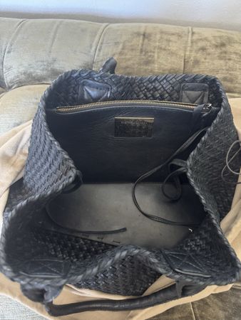 Bottega Veneta Tasche schwarz Leder geflochten guter Zustand