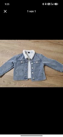Kinder Jeansjacke mit Teddyfell Kragen Grösse 110 neu