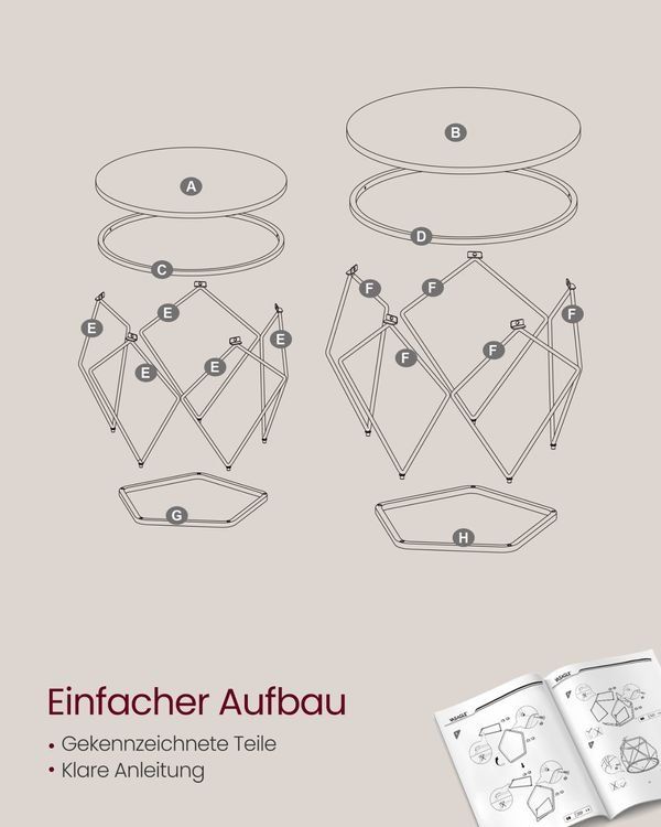 Tavoli: Couchtisch rund 2er Set Wohnzimmertisch ARTEMIS – Nuovo e nell'imballaggio originale da Lachen SZ venduto da MAMORU-MOEBEL 6