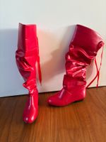 Bottes rouges montantes originales - taille 38, neuves!